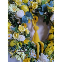 Wianek wiklinowy wiosenny wielkanocny na drzwi Słoneczny Zajączek 50 cm